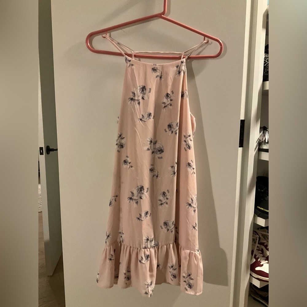 AQUA pink floral dress, size Small